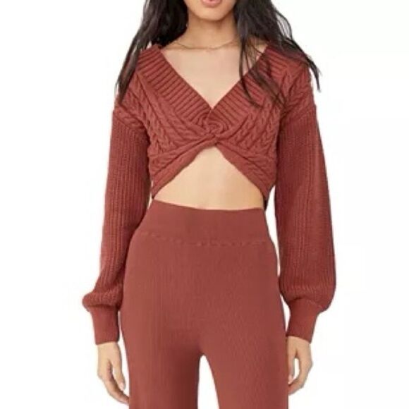Free People Emilie Sweater in Cherry Cola Size Small - Picture 1 of 9